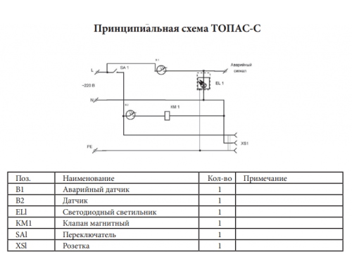 Монтажная схема Топас-С 6 Лонг